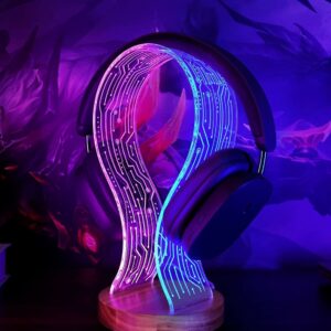 walnut LED headphone stand